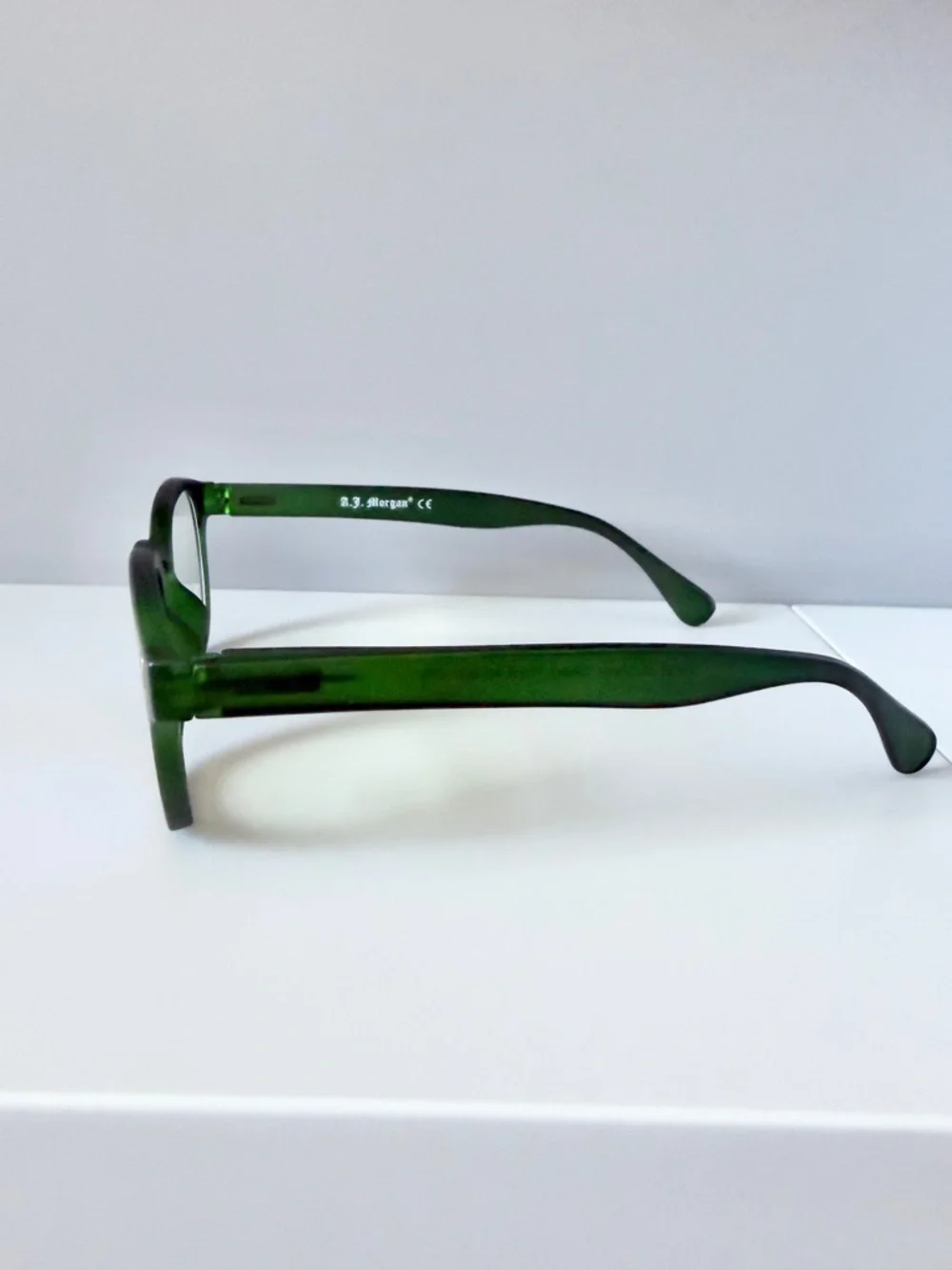 ASOS green classic frame blue light computer reading glasses prescription 1.25